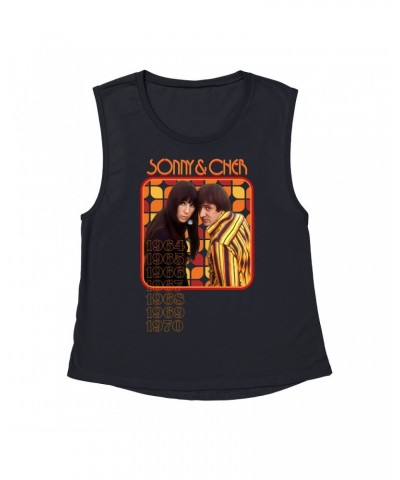 Sonny & Cher Ladies' Muscle Tank Top | Retro 1964-1970 Image Shirt $7.68 Shirts