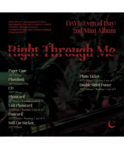 DAY6 RIGHT THROUGH ME CD $5.85 CD