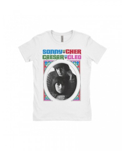 Sonny & Cher Ladies' Boyfriend T-Shirt | Caesar And Cleo Retro Frame Image Shirt $8.99 Shirts