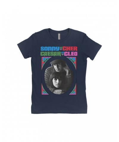 Sonny & Cher Ladies' Boyfriend T-Shirt | Caesar And Cleo Retro Frame Image Shirt $8.99 Shirts