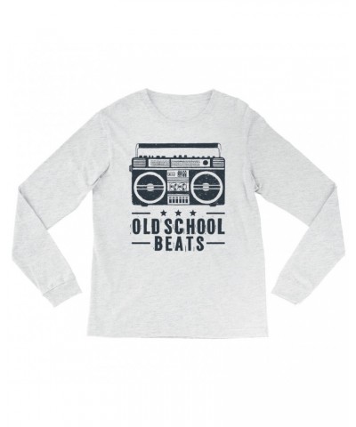 Music Life Heather Long Sleeve Shirt | Old School Beats Shirt $18.44 Shirts