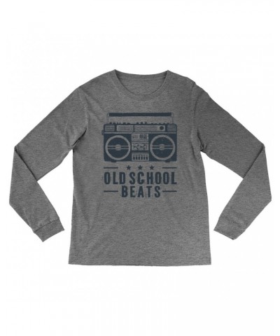 Music Life Heather Long Sleeve Shirt | Old School Beats Shirt $18.44 Shirts