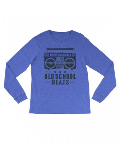 Music Life Heather Long Sleeve Shirt | Old School Beats Shirt $18.44 Shirts