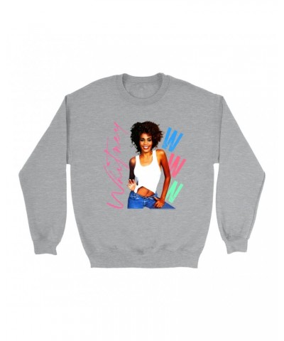 Whitney Houston Sweatshirt | Whitney Pastel W Design Sweatshirt $20.69 Sweatshirts