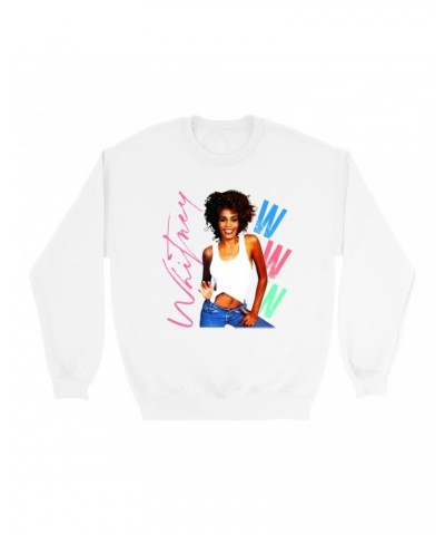 Whitney Houston Sweatshirt | Whitney Pastel W Design Sweatshirt $20.69 Sweatshirts