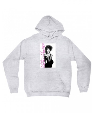 Whitney Houston Hoodie | Album Photo With Hot Pink Signature Image Hoodie $4.87 Sweatshirts