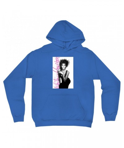 Whitney Houston Hoodie | Album Photo With Hot Pink Signature Image Hoodie $4.87 Sweatshirts