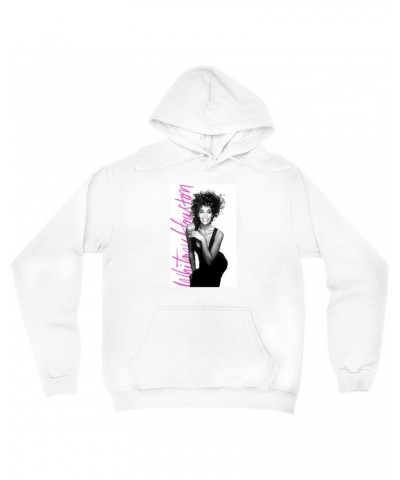 Whitney Houston Hoodie | Album Photo With Hot Pink Signature Image Hoodie $4.87 Sweatshirts