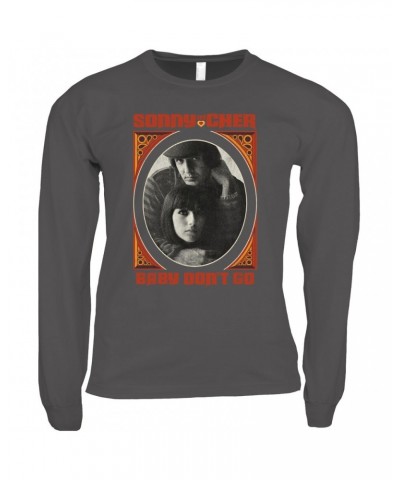 Sonny & Cher Long Sleeve Shirt | Baby Don't Go Rust Frame Image Distressed Shirt $5.54 Shirts