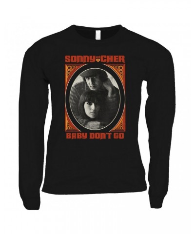 Sonny & Cher Long Sleeve Shirt | Baby Don't Go Rust Frame Image Distressed Shirt $5.54 Shirts