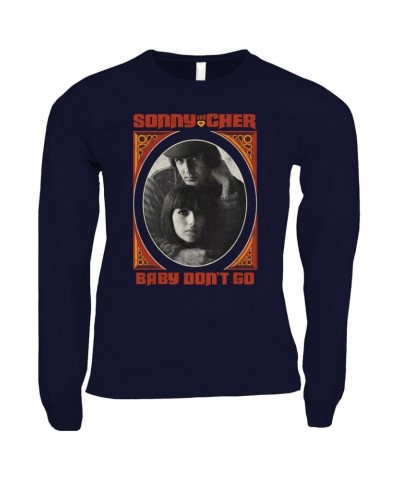 Sonny & Cher Long Sleeve Shirt | Baby Don't Go Rust Frame Image Distressed Shirt $5.54 Shirts