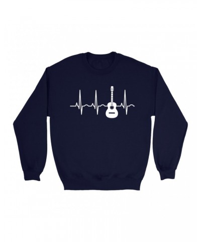 Music Life Sweatshirt | Acoustic Guitar Heartbeat Sweatshirt $8.39 Sweatshirts