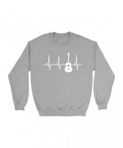 Music Life Sweatshirt | Acoustic Guitar Heartbeat Sweatshirt $8.39 Sweatshirts