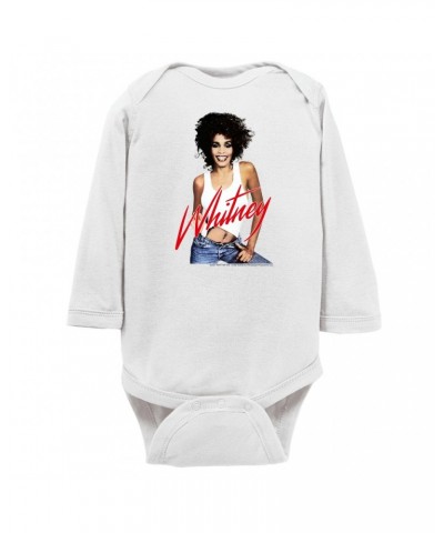 Whitney Houston Long Sleeve Bodysuit | Just Whitney Bodysuit $7.12 Shirts