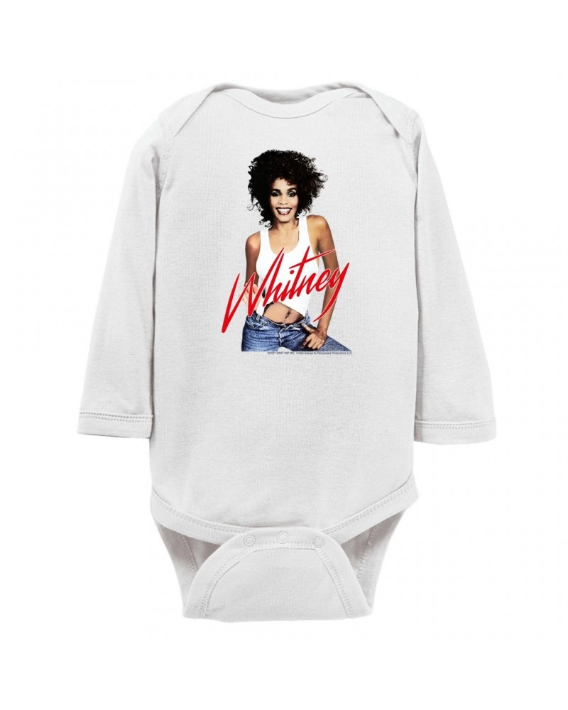 Whitney Houston Long Sleeve Bodysuit | Just Whitney Bodysuit $7.12 Shirts