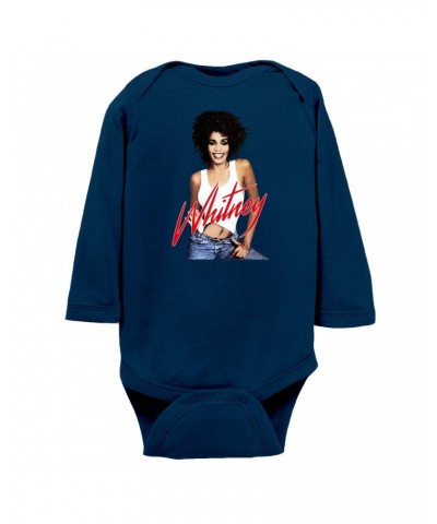 Whitney Houston Long Sleeve Bodysuit | Just Whitney Bodysuit $7.12 Shirts