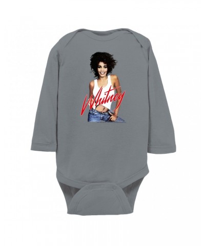 Whitney Houston Long Sleeve Bodysuit | Just Whitney Bodysuit $7.12 Shirts