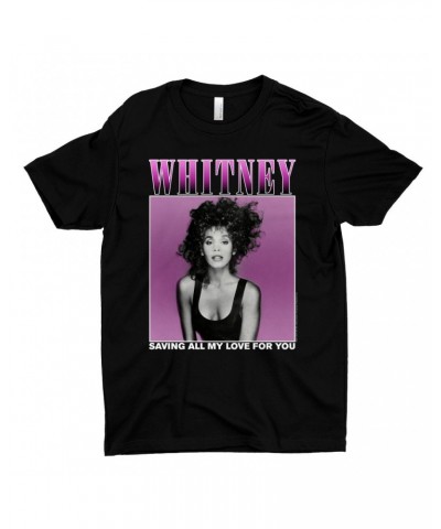 Whitney Houston T-Shirt | Saving All My Love For You Ombre Purple Design Shirt $6.82 Shirts