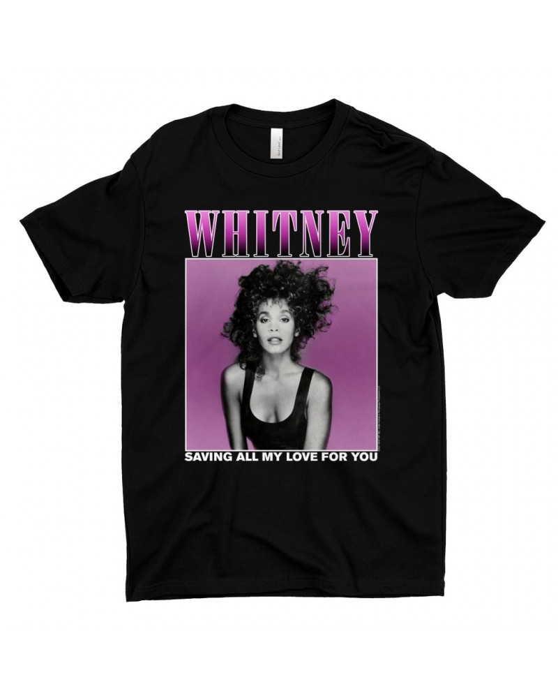 Whitney Houston T-Shirt | Saving All My Love For You Ombre Purple Design Shirt $6.82 Shirts