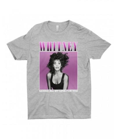 Whitney Houston T-Shirt | Saving All My Love For You Ombre Purple Design Shirt $6.82 Shirts