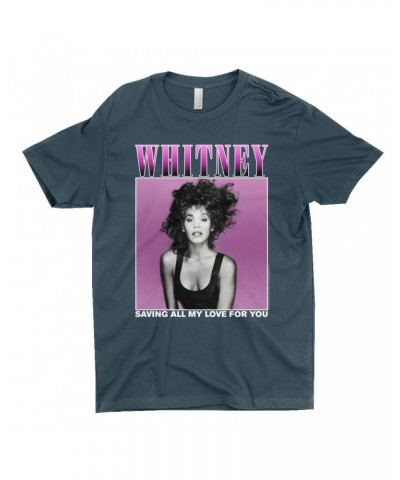 Whitney Houston T-Shirt | Saving All My Love For You Ombre Purple Design Shirt $6.82 Shirts