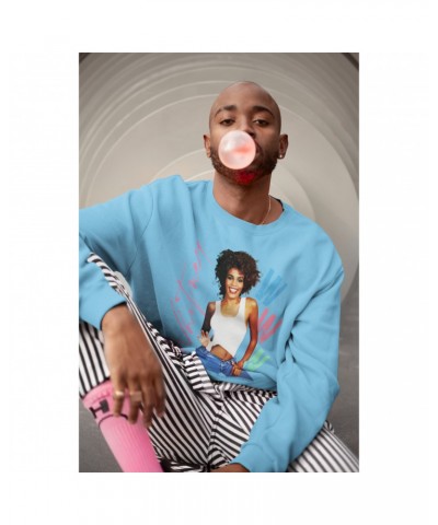 Whitney Houston Bright Colored Sweatshirt | Whitney Pastel W Design Sweatshirt $14.73 Sweatshirts