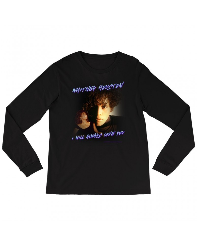 Whitney Houston Long Sleeve Shirt | I Will Always Love You Script Photo Collage Design Shirt $11.11 Shirts