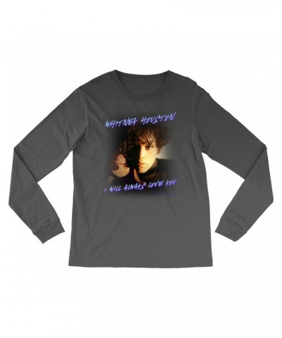 Whitney Houston Long Sleeve Shirt | I Will Always Love You Script Photo Collage Design Shirt $11.11 Shirts