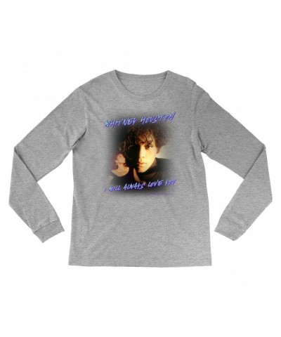 Whitney Houston Long Sleeve Shirt | I Will Always Love You Script Photo Collage Design Shirt $11.11 Shirts