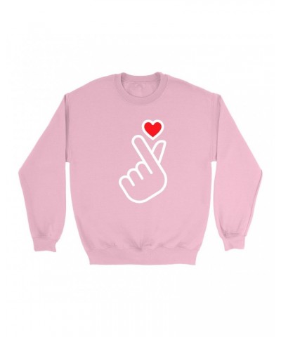 Music Life Colorful Sweatshirt | Kpop Finger Heart Design Sweatshirt $5.59 Sweatshirts