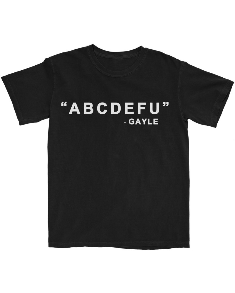 GAYLE abcdefu Black T-Shirt $11.19 Shirts