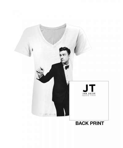 Justin Timberlake Ladies Black & White V-Neck $8.27 Shirts