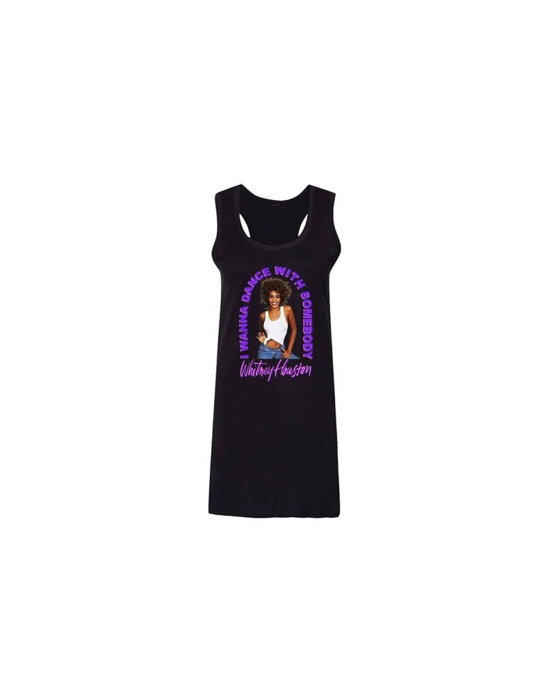 Whitney Houston I Wanna Dance with Somebody Black Racerback Tank Dress $10.63 Dresses