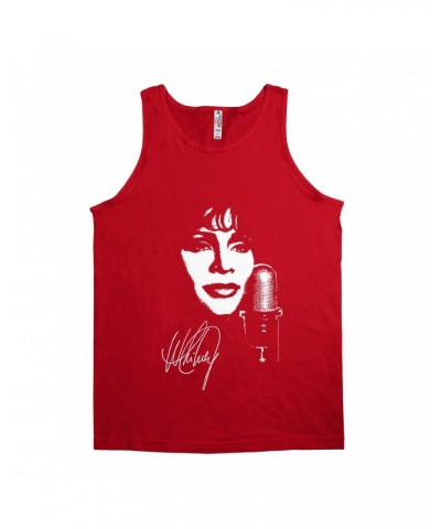 Whitney Houston Unisex Tank Top | Whitney Portrait Signature In White Shirt $6.99 Shirts