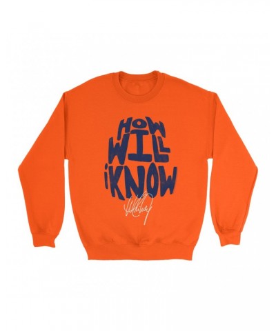 Whitney Houston Bright Colored Sweatshirt | How Will I Know Navy Design Distressed Sweatshirt $12.71 Sweatshirts