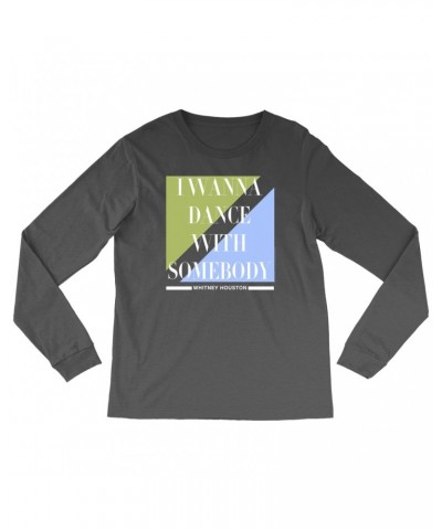 Whitney Houston Long Sleeve Shirt | I Wanna Dance With Somebody Classy Pastel Design Shirt $4.90 Shirts