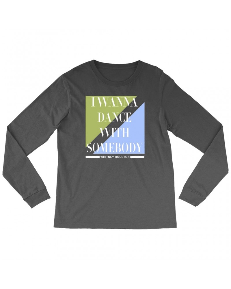 Whitney Houston Long Sleeve Shirt | I Wanna Dance With Somebody Classy Pastel Design Shirt $4.90 Shirts