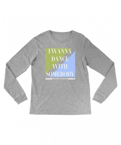 Whitney Houston Long Sleeve Shirt | I Wanna Dance With Somebody Classy Pastel Design Shirt $4.90 Shirts