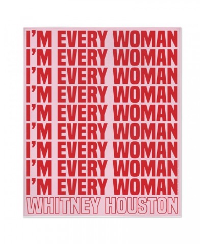 Whitney Houston Minky Blanket | I'm Every Woman Repeating Red Blanket $11.20 Blankets